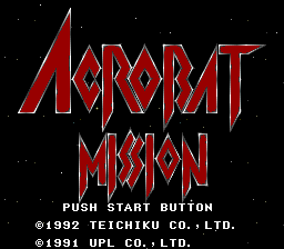 Acrobat Mission (Japan) Title Screen